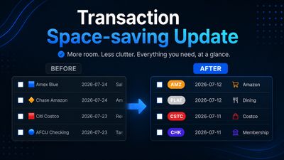 Keep More of Your Transaction List Visible with Account Badges