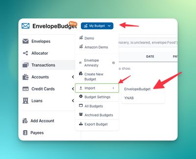 EnvelopeBudget v3 Import
